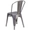 Merrick Lane Powder Coated Metal Stacking Dining Chair with Clear Coat Finish and Plastic Floor Glides for Indoor Use